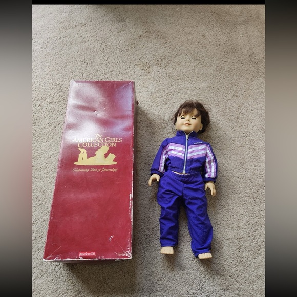 Vtg American girl doll with gymnastics warmup suit 18 inch...